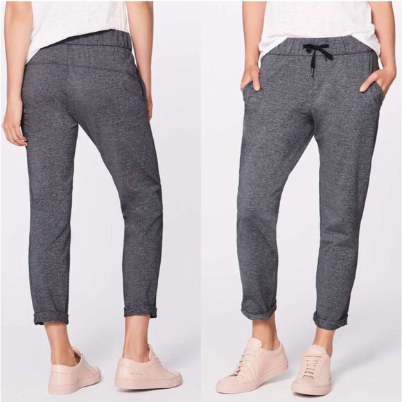 Lululemon On The Fly Pant 28" Heathered Black Gray Full-On® Luxtreme. Sz 2 - Picture 11 of 13